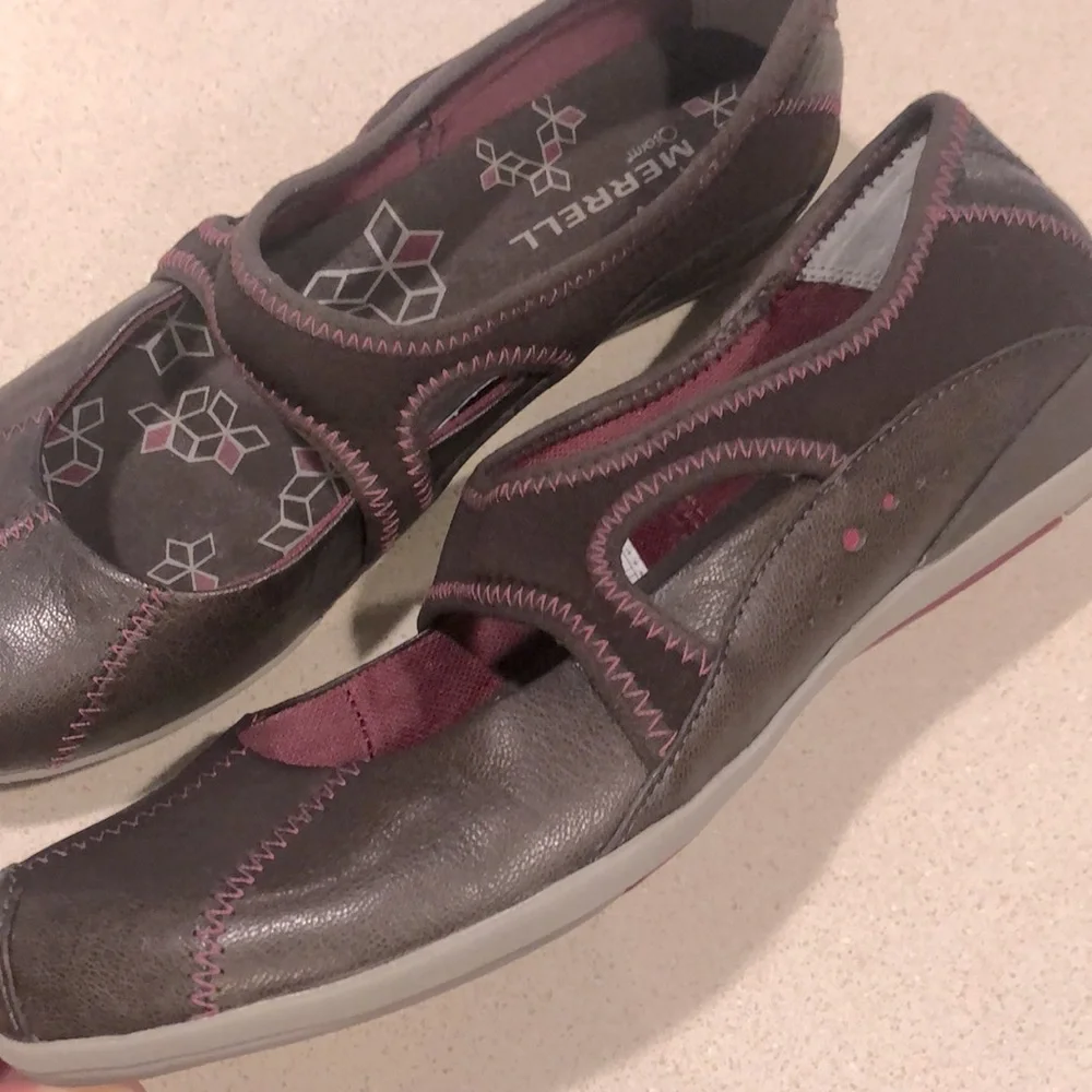 MERRELL PLIE LEATHER PERFORMANCE FOOTWEAR BROWN SIZE 7 - Picture 8 of 11